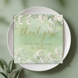 Sage Floral Bridal Shower Thank You Card Bedankkaart
