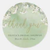 Sage Floral Bridal Shower Thank You Stickers (Voorkant)