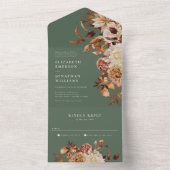 Sage Floral bruiloft in één uitnodiging (Binnen)