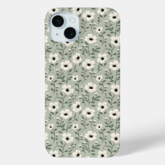 Sage Floral iPhone 15 Mini Hoesje