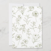 Sage Floral  Chinoiserie Vrijgezellenfeest Kaart (Achterkant)