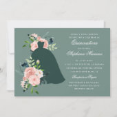 Sage Floral Custom Color Dress Quinceañera Kaart (Voorkant)