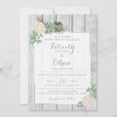 Sage Floral Flowers White Wood Weddenschap Kaart (Voorkant)