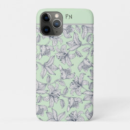 Sage Floral Monogram iPhone / iPad case