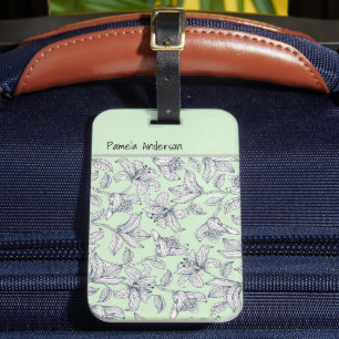 Sage Floral Monogram iPhone / iPad hoesje Bagagelabel