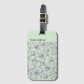 Sage Floral Monogram iPhone / iPad hoesje Bagagelabel (Voorkant (verticaal))
