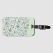 Sage Floral Monogram iPhone / iPad hoesje Bagagelabel (Voorkant (horizontaal))