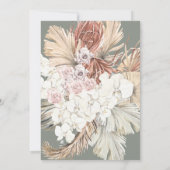 Sage Floral Moss Green Pampas Boho Vrijgezellenfee Kaart (Achterkant)