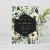 Sage Floral Opulent Wedding Kaart (Staand voorkant)