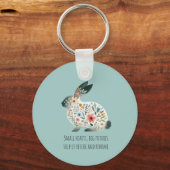 Sage Floral Rabbit Rescue Advocate Gift Sleutelhanger (Voorkant)