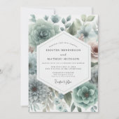 Sage Floral Romance Wedding Kaart (Voorkant)