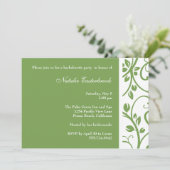 Sage Floral Vine Bachelorette Party Invitation Kaart (Staand voorkant)
