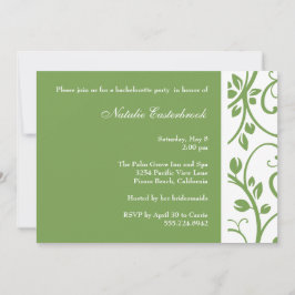 Sage Floral Vine Bachelorette Party Invitation Kaart