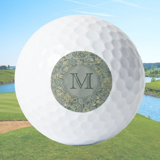 Sage Floral William Morris Custom Initiaal Dames Golfballen