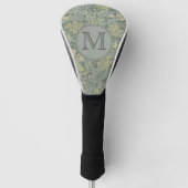 Sage Floral William Morris Custom Initiaal Dames Golfheadcover (Voorkant)