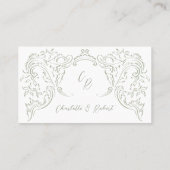 Sage Flourish QR code Website Kaart Plaatskaartje (Achterkant)