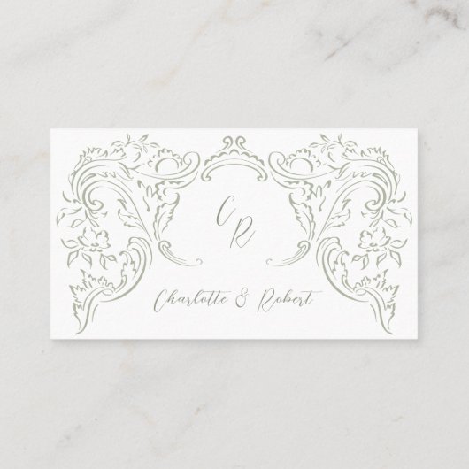 Sage  Flourish QR code Website Kaart Plaatskaartje (Achterkant)