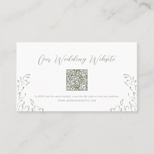 Sage  Flourish QR code Website Kaart Plaatskaartje (Voorkant)