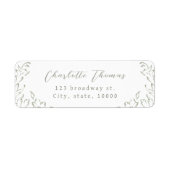 Sage  Flourish Script retouradres Etiket (Voorkant)
