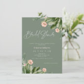 Sage Flowering Cactus Calligrafie Vrijgezellenfees Kaart (Staand voorkant)