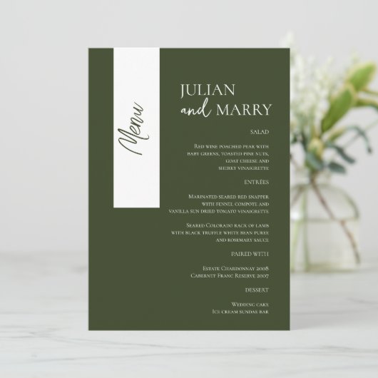 SAGE fluistert Soiree Menu (Staand voorkant)