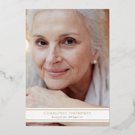 Sage Foliage Christelijk Celebration of Life Photo Folie Uitnodiging (Achterkant)