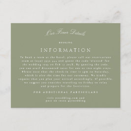 Sage Formele Klassieke Kalligrafie Bruiloft Detail Informatiekaartje