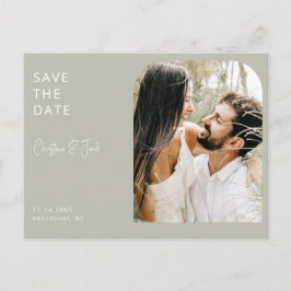 Sage Foto Moderne Boog Bruiloft Save the Date Briefkaart