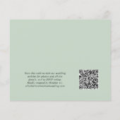 Sage Foto QR Code Weddenschappen Receptie Uitnodig (Achterkant)