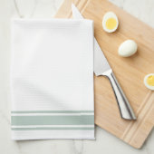 Sage Franse stijl Stripe Kitchen Tea Towel Theedoek (Quarter Fold)