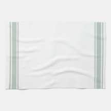 Sage Franse stijl Stripe Kitchen Tea Towel