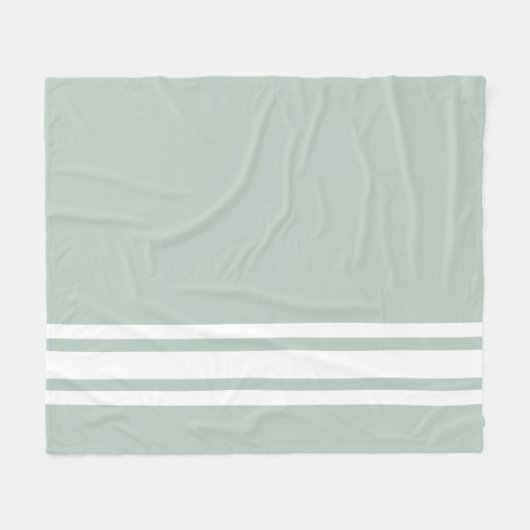 Sage Franse stijlstreep met schroefdraad Fleece Deken (Voorkant (Horizontaal))