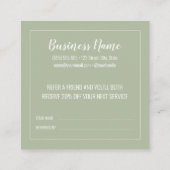 Sage Funny Hou me niet geheim minimalistisch Aanbevelingskaartje (Achterkant)