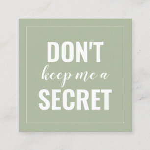 Sage Funny Hou me niet geheim minimalistisch Aanbevelingskaartje