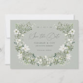 Sage Garden Save The Date Bruiloft Aankondiging (Voorkant)