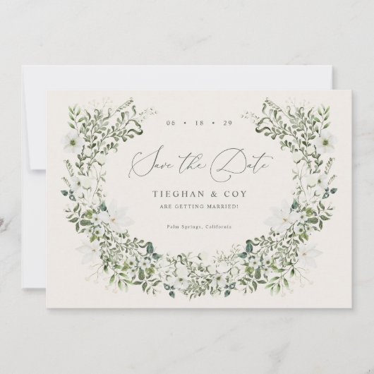 Sage Garden Save The Date Bruiloft Aankondiging (Voorkant)