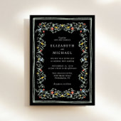  Sage Garden Waterverf Black Wedding Kaart