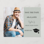 Sage Geen Modern Graduation Party Save the Date Flyer (Voorkant)