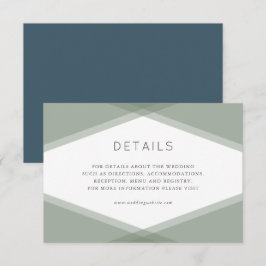 Sage gelaagde geometrische & blauwe leisteen detai informatiekaartje