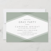 Sage Gelaagde Geometrische en Blauwe Afstudeerder  Kaart (Voorkant)