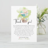 Sage Gender Reveal Baby Animal Safari Dank u Bedankkaart (Staand voorkant)