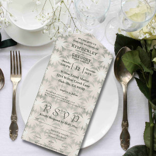 Sage Geometrisch Bloemen Patroon Website E-mail Re All In One Uitnodiging