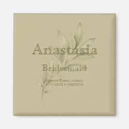Sage gepersonaliseerd bruidsmeisje shotglas magneet