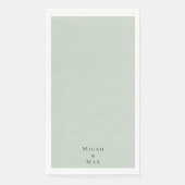 Sage gepersonaliseerde bruiloft servet (Voorkant)