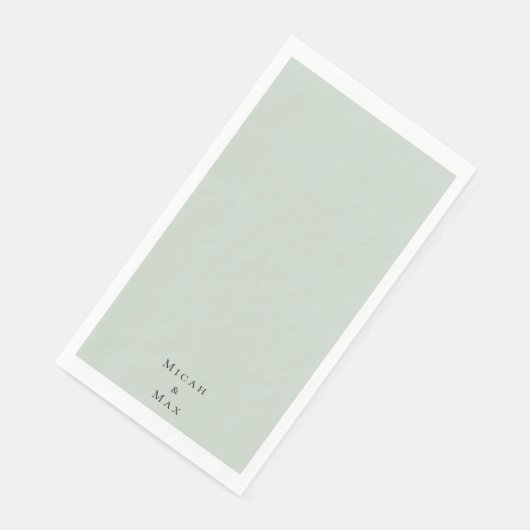 Sage gepersonaliseerde bruiloft servet (Hoek)