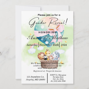 Sage Geslacht Onthul Dierensafari in een Hete Luch Kaart