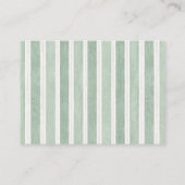 Sage Gestreepte Matcha Bubble Tea Luier Raffle Informatiekaartje (Achterkant)
