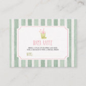 Sage Gestreepte Matcha Bubble Tea Luier Raffle Informatiekaartje (Voorkant)