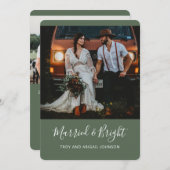 SAGE Getrouwd & Heldere Pas getrouwd Feestdagenkaart (Voorkant / Achterkant)