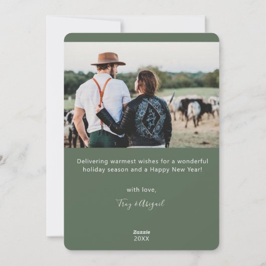 SAGE Getrouwd & Heldere Pas getrouwd Feestdagenkaart (Achterkant)